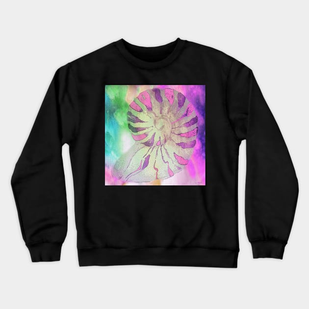 NAUTILUS SEA SHELL IMPRESSION PINK Crewneck Sweatshirt by Overthetopsm